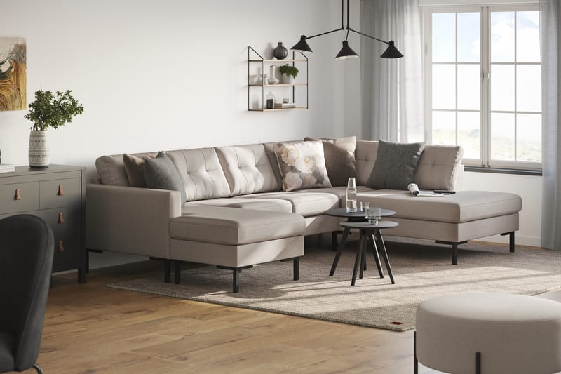 4-seters U-sofa Divan Venstre Frillestad - Beige - Møbler - Sofaer - Sofaer med sjeselong - 4 seters sofa med divan