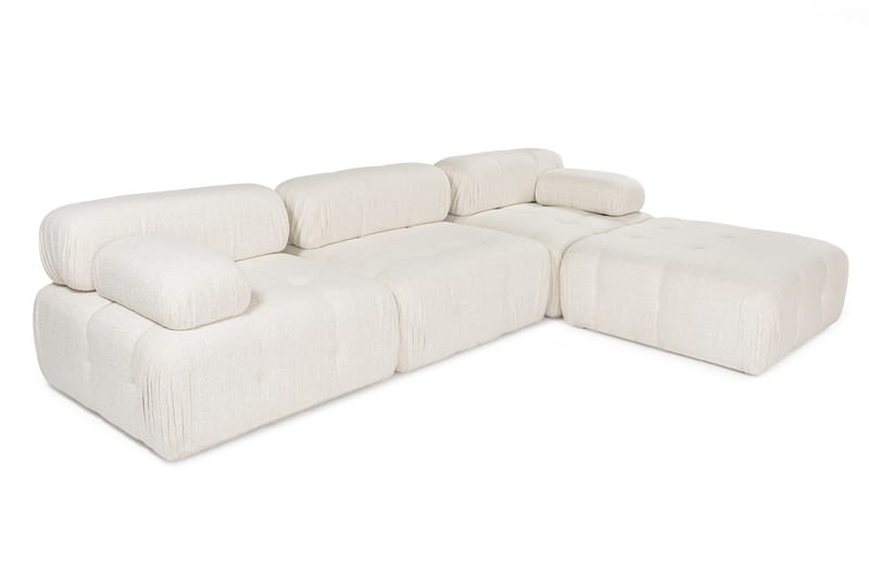 Boblende Divansofa 3-seter 315 cm Belgin - Lysebeige - Møbler - Sofaer - Sofaer med sjeselong - 4 seters sofa med divan