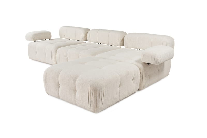 Boblende Divansofa 3-seter 315 cm Belgin - Lysebeige - Møbler - Sofaer - Sofaer med sjeselong - 4 seters sofa med divan