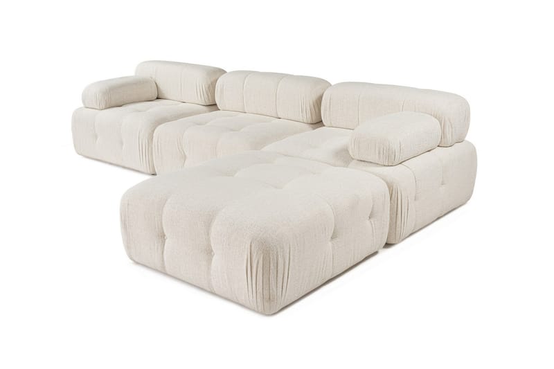 Boblende Divansofa 3-seter 315 cm Belgin - Lysebeige - Møbler - Sofaer - Sofaer med sjeselong - 4 seters sofa med divan