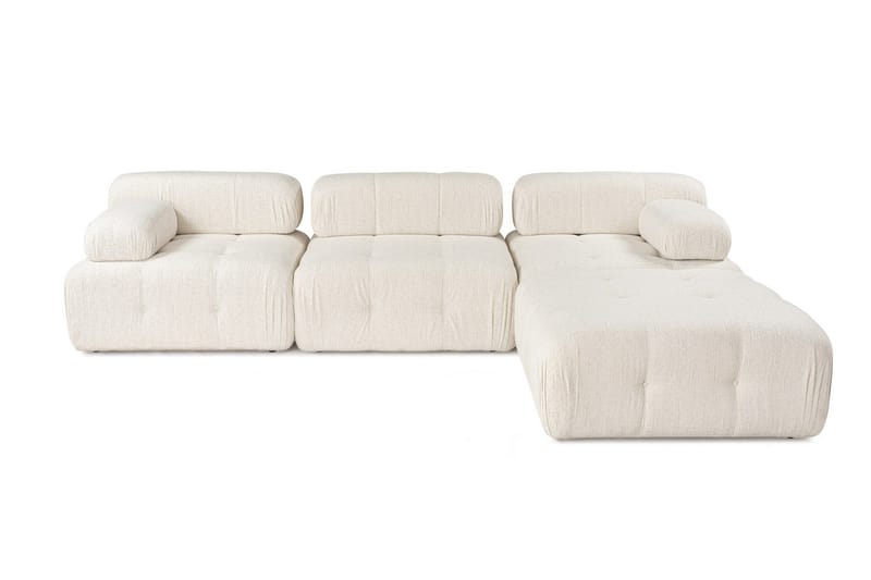 Boblende Divansofa 3-seter 315 cm Belgin - Lysebeige - Møbler - Sofaer - Sofaer med sjeselong - 4 seters sofa med divan