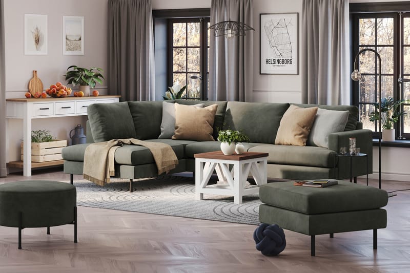 Compact Sofa Menard med Chaiselong 4-seter - Møbler - Sofaer - Sofaer med sjeselong - 4 seters sofa med divan