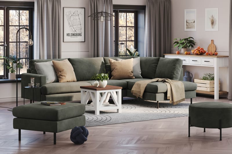 Compact Sofa Menard med Chaiselong 4-seter - Møbler - Sofaer - Sofaer med sjeselong - 4 seters sofa med divan