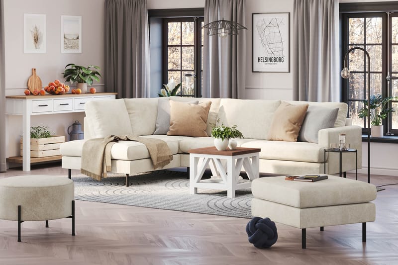 Compact Sofa Menard med Chaiselong 4-seter - Møbler - Sofaer - Sofaer med sjeselong - 4 seters sofa med divan