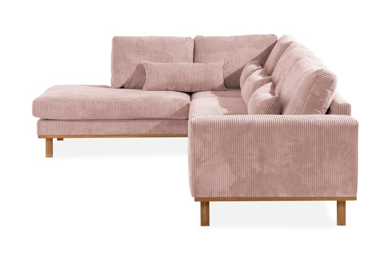 Divansofa Haga 2,5-seter - Rosa/Eik - Møbler - Sofaer - Sofaer med sjeselong - 4 seters sofa med divan