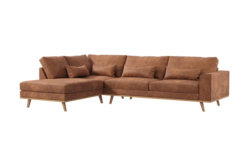 DivanSofa Haga 2,5-seters - Brun/Eik - Møbler - Sofaer - Sofaer med sjeselong - 4 seters sofa med divan