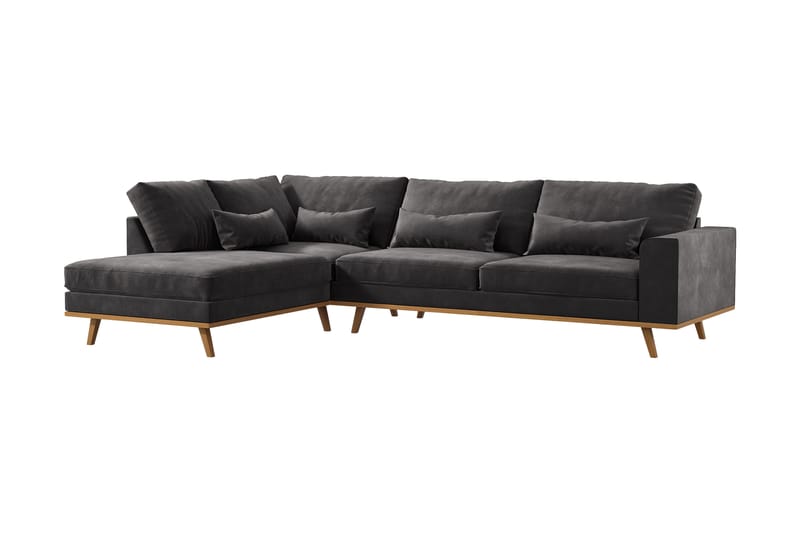 DivanSofa Haga 2,5-seters - Lysegrå/Eik - Møbler - Sofaer - Sofaer med sjeselong - 4 seters sofa med divan