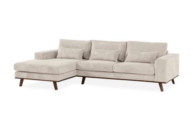 Divansofa Haga Cordfløyel - Beige - Møbler - Sofaer - Sofaer med sjeselong - 4 seters sofa med divan