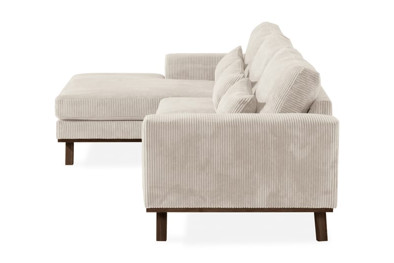 Divansofa Haga Cordfløyel - Beige - Møbler - Sofaer - Sofaer med sjeselong - 4 seters sofa med divan