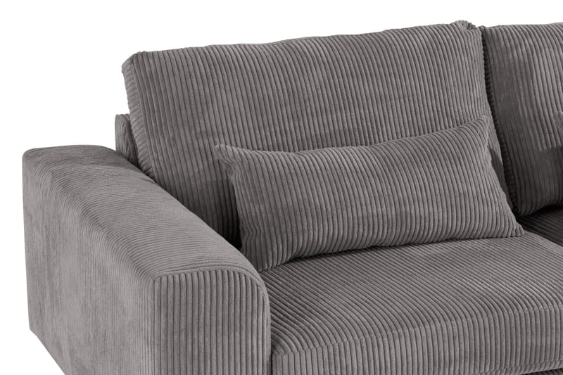 Divansofa Haga Cordfløyel - Grå - Møbler - Sofaer - Sofaer med sjeselong - 4 seters sofa med divan