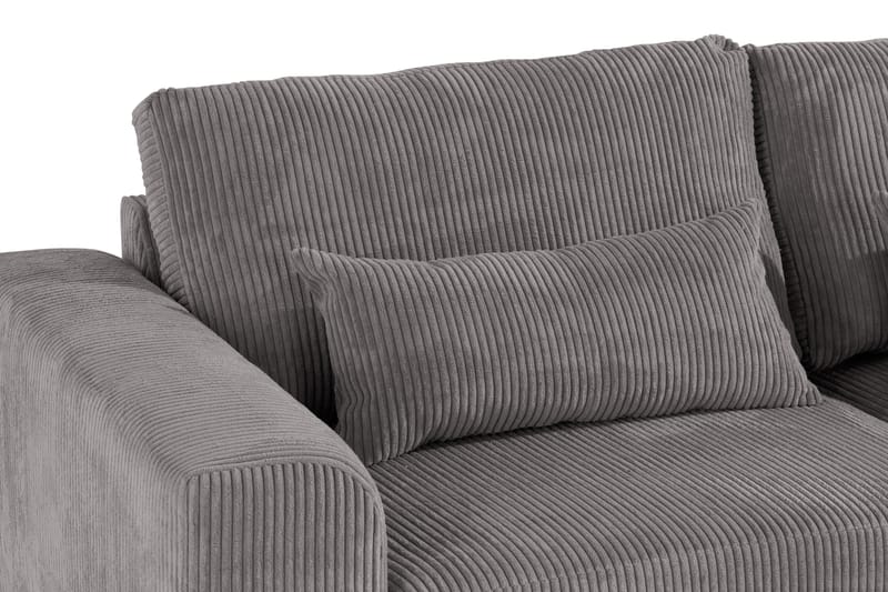 Divansofa Haga Cordfløyel - Grå - Møbler - Sofaer - Sofaer med sjeselong - 4 seters sofa med divan