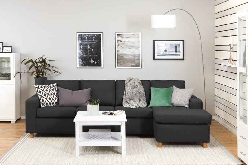 Divansofa Nevada 4-seter Vendbar - Antrasitt - Møbler - Sofaer - Sofaer med sjeselong - 4 seters sofa med divan