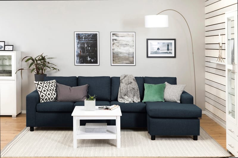 Divansofa Nevada 4-seter Vendbar - Mørkblå - Møbler - Sofaer - Sofaer med sjeselong - 4 seters sofa med divan