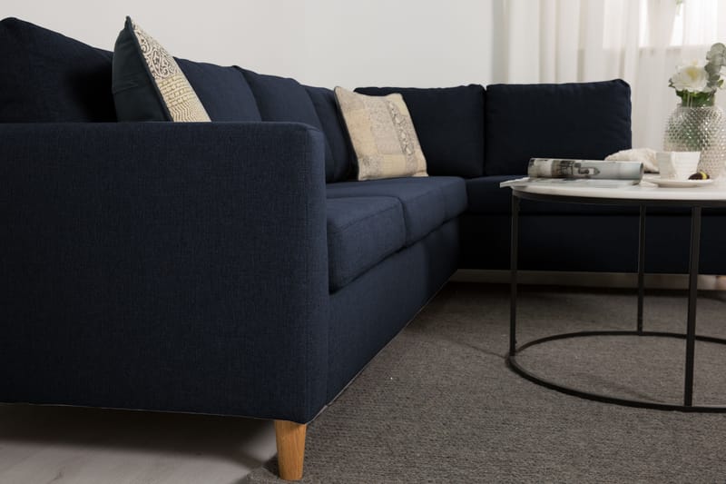 Divansofa Yen 4-seter Høyre - Blå - Møbler - Sofaer - Sofaer med sjeselong - 4 seters sofa med divan