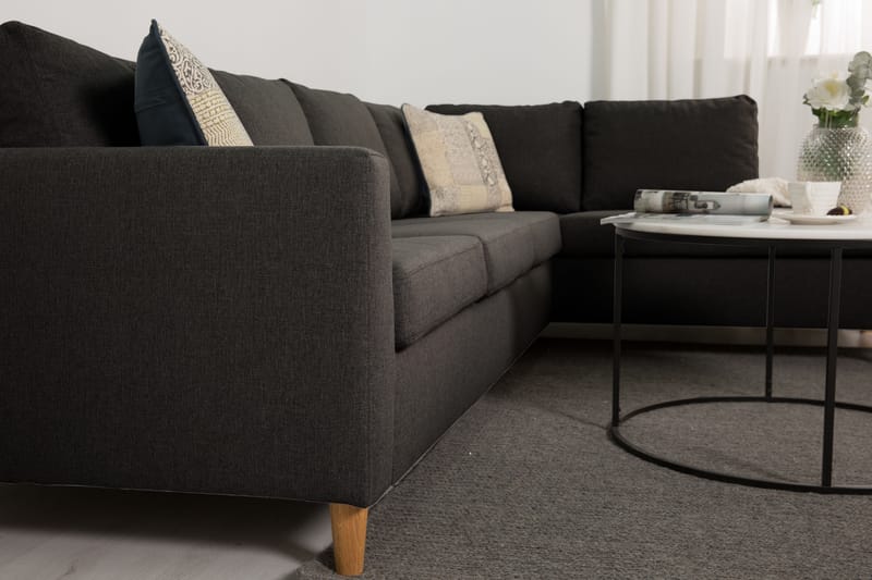 Divansofa Yen 4-seter Høyre - Mørkgrå - Møbler - Sofaer - Sofaer med sjeselong - 4 seters sofa med divan