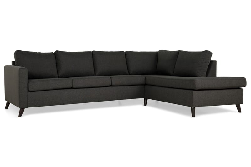 Divansofa Yen 4-seter Høyre - Mørkgrå - Møbler - Sofaer - Sofaer med sjeselong - 4 seters sofa med divan