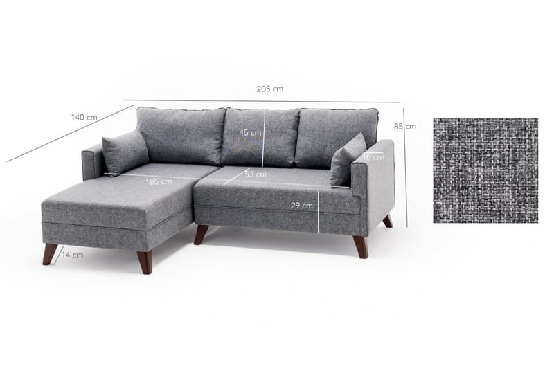 Divansovesofa Burundi 2-seter - Møbler - Sofaer - Sofaer med sjeselong - 4 seters sofa med divan