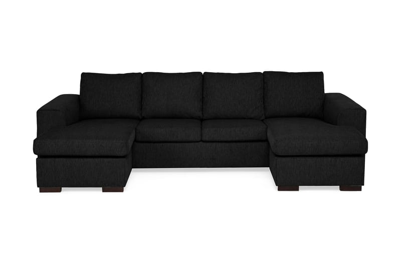 DubbelDivansofa Alter 4-seter - Svart - Møbler - Sofaer - Sofaer med sjeselong - 4 seters sofa med divan