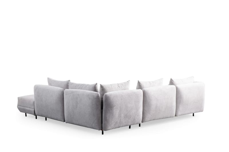 4-seters Sofa med Divan Floransa - Lysegrå - Møbler - Sofaer - Sofaer med sjeselong - 4 seters sofa med divan