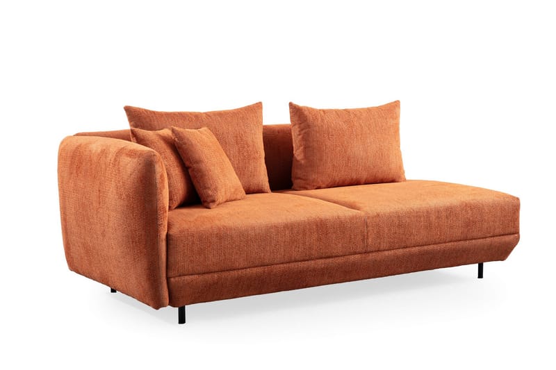 4-seters Sofa med Divan Floransa - Oransje - Møbler - Sofaer - Sofaer med sjeselong - 4 seters sofa med divan