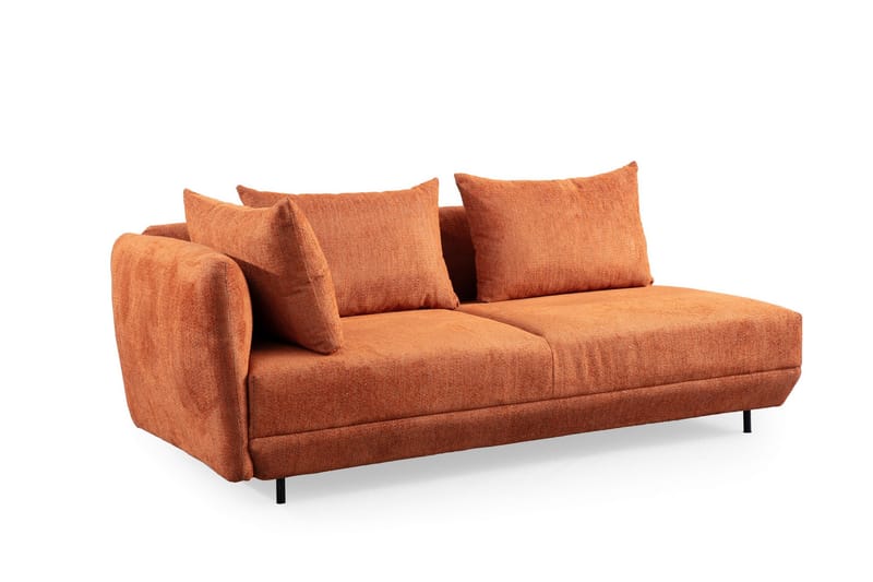 4-seters Sofa med Divan Floransa - Oransje - Møbler - Sofaer - Sofaer med sjeselong - 4 seters sofa med divan