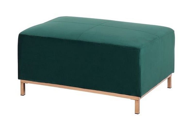 Hjørnesofa Sharmon Høyre + Fotskammel - Grønn/Fløyel - Møbler - Sofaer - Sofaer med sjeselong - 4 seters sofa med divan