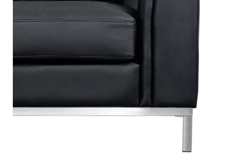 Hjørnesofa Sharmon Høyre + Fotskammel - Svart/Lær - Møbler - Sofaer - Sofaer med sjeselong - 4 seters sofa med divan Hjørnesofa Sharmon Høyre + Fotskammel - Svart/Lær - Møbler - Sofaer - Sofaer med sjeselong - 4 seters sofa med divan