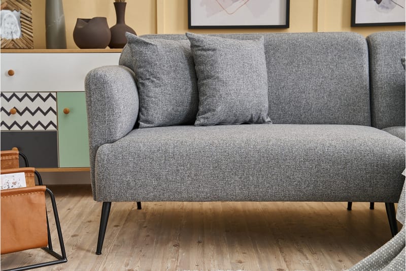 4-seters Sofa med Divan Revos - Grå - Møbler - Sofaer - Sofaer med sjeselong - 4 seters sofa med divan