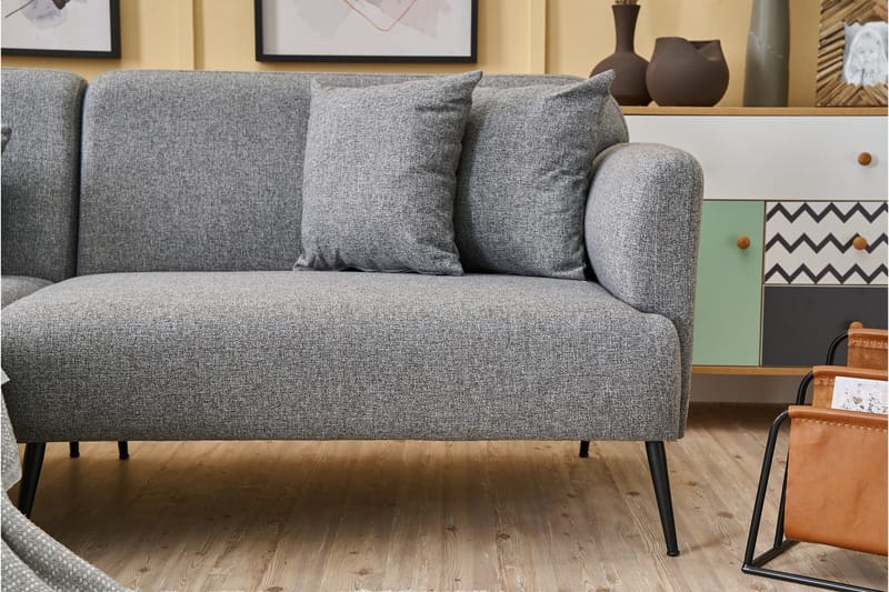 4-seters Sofa med Divan Revos - Grå - Møbler - Sofaer - Sofaer med sjeselong - 4 seters sofa med divan