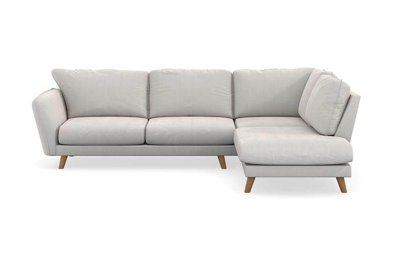 Sjeselongsofa Colt Lyx Høyre - Hvit Fløyel - 4 seters sofa med divan - Sofaer med sjeselong