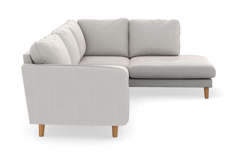 Sjeselongsofa Colt Lyx Høyre - Hvit Fløyel - 4 seters sofa med divan - Sofaer med sjeselong