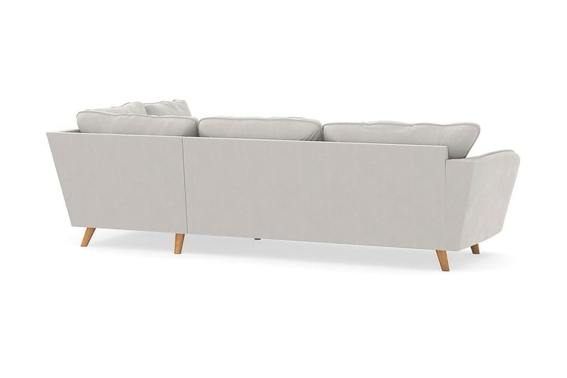 Sjeselongsofa Colt Lyx Høyre - Hvit Fløyel - 4 seters sofa med divan - Sofaer med sjeselong