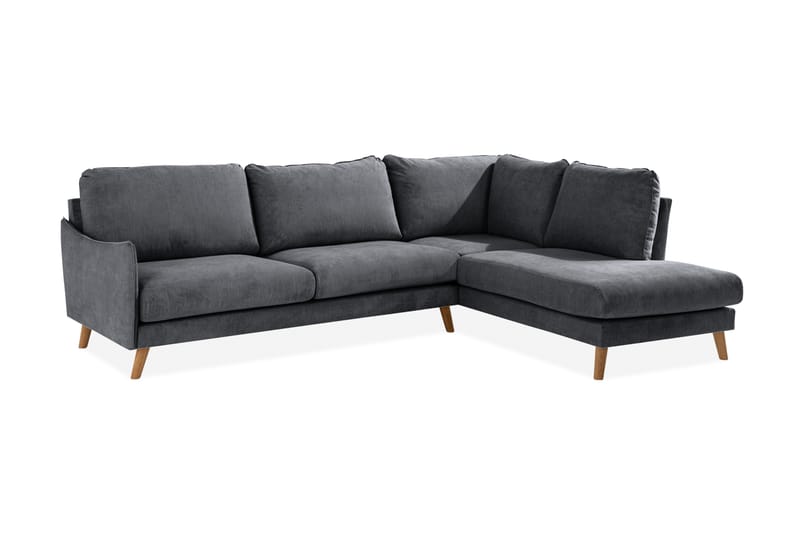 Sjeselongsofa Colt Lyx Høyre - Mørkegrå/Eik - Møbler - Sofaer - Sofaer med sjeselong - 4 seters sofa med divan