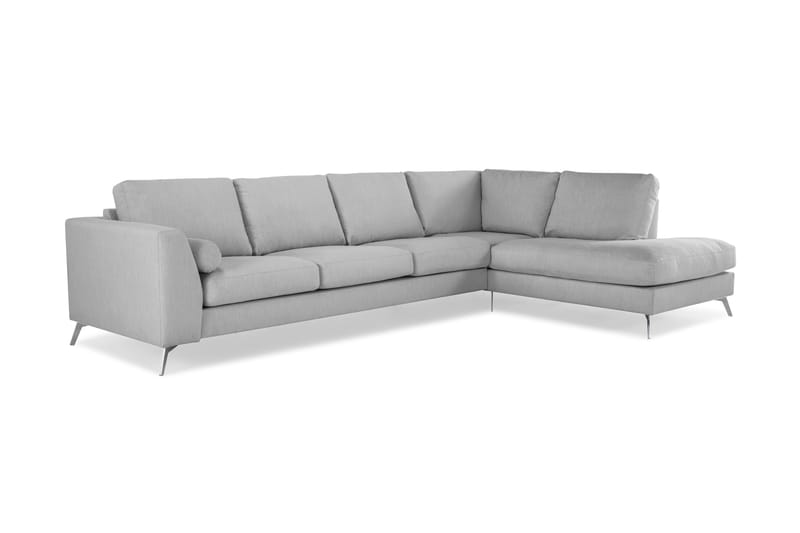 Sofa Friday Lyx 4-seter med Sjeselong Høyre - Grå - Møbler - Sofaer - Sofaer med sjeselong - 4 seters sofa med divan