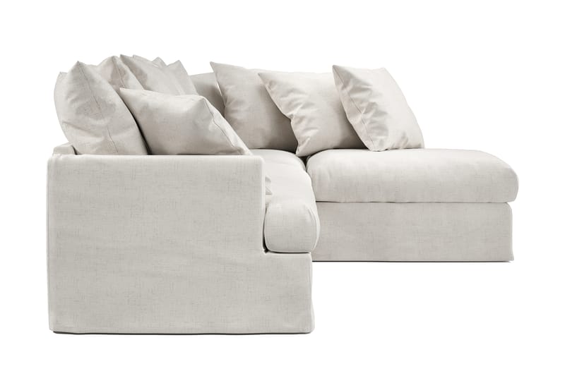 Sofa med Sjeselong Armunia Høyre - Beige - 4 seters sofa med divan - Sofaer med sjeselong