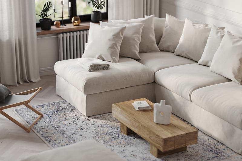 Sofa med Sjeselong Menard Venstre - Beige - Møbler - Sofaer - Sofaer med sjeselong - 4 seters sofa med divan