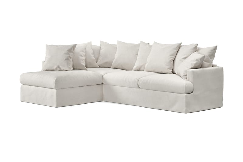 Sofa med Sjeselong Menard Venstre - Beige - Møbler - Sofaer - Sofaer med sjeselong - 4 seters sofa med divan