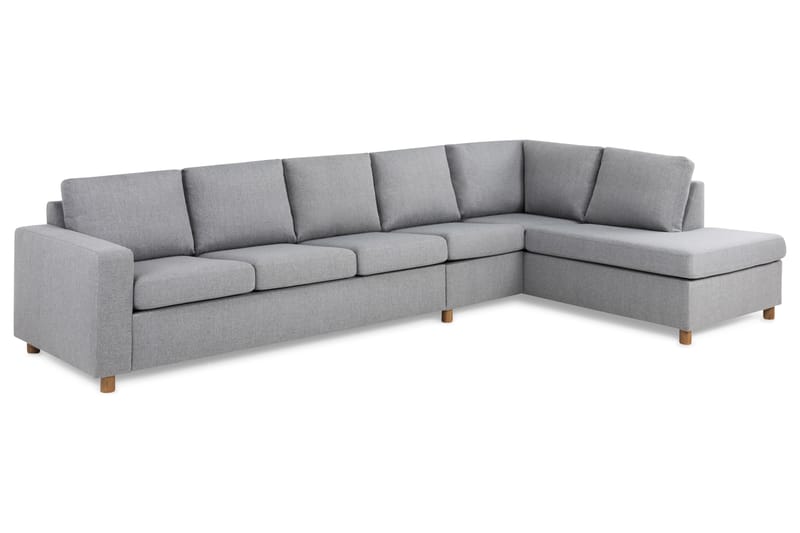 Sofa Nevada 4-seter med Sjeselong Høyre - Lysgrå - Møbler - Sofaer - Sofaer med sjeselong - 4 seters sofa med divan