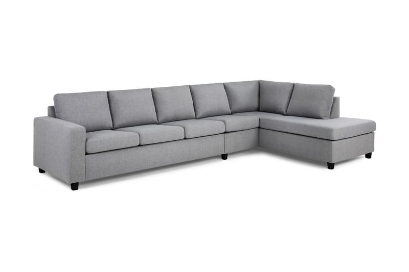 Sofa Nevada 4-seter med Sjeselong Høyre - Lysgrå - Møbler - Sofaer - Sofaer med sjeselong - 4 seters sofa med divan