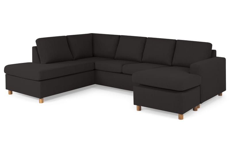 U-sofa Nevada Large Divan Høyre - Antrasitt - Møbler - Sofaer - Sofaer med sjeselong - 4 seters sofa med divan