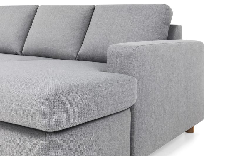 U-sofa Nevada Large Divan Høyre - Lysgrå - Møbler - Sofaer - Sofaer med sjeselong - 4 seters sofa med divan