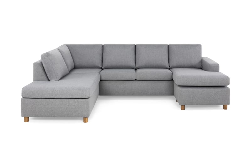 U-sofa Nevada Large Divan Høyre - Lysgrå - Møbler - Sofaer - Sofaer med sjeselong - 4 seters sofa med divan