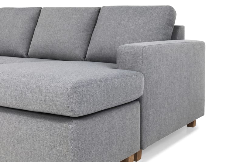 U-sofa Nevada Large Divan Høyre - Lysgrå - Møbler - Sofaer - Sofaer med sjeselong - 4 seters sofa med divan