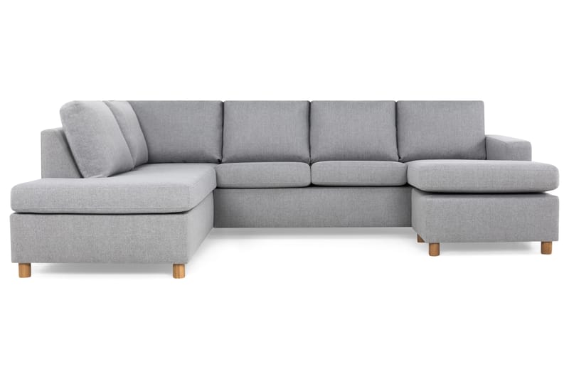 U-sofa Nevada Large Divan Høyre - Lysgrå - Møbler - Sofaer - Sofaer med sjeselong - 4 seters sofa med divan