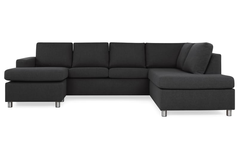 U-sofa Nevada Large Divan Venstre - Antrasitt - Møbler - Sofaer - Sofaer med sjeselong - 4 seters sofa med divan