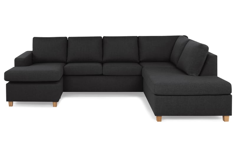 U-sofa Nevada Large Divan Venstre - Antrasitt - Møbler - Sofaer - Sofaer med sjeselong - 4 seters sofa med divan