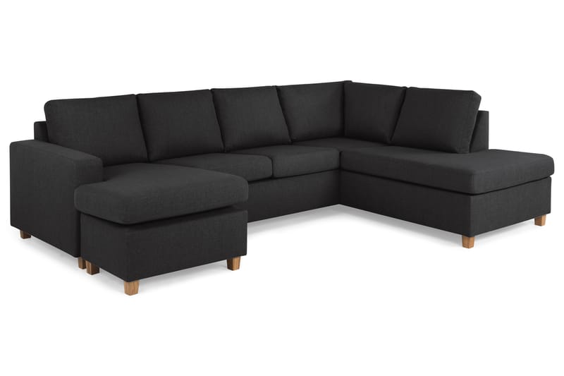 U-sofa Nevada Large Divan Venstre - Antrasitt - Møbler - Sofaer - Sofaer med sjeselong - 4 seters sofa med divan