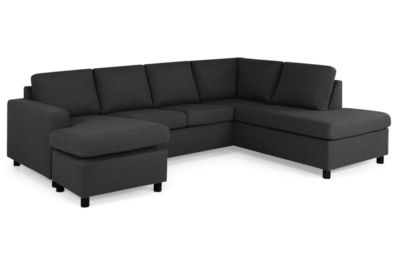 U-sofa Nevada Large Divan Venstre - Antrasitt - 4 seters sofa med divan - U-sofa