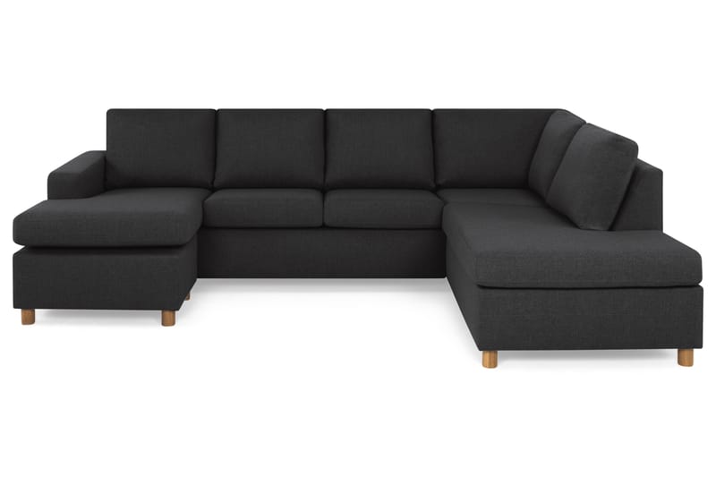 U-sofa Nevada Large Divan Venstre - Antrasitt - Møbler - Sofaer - Sofaer med sjeselong - 4 seters sofa med divan