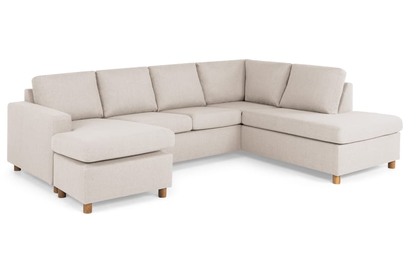 U-sofa Nevada Large Divan Venstre - Beige - Møbler - Sofaer - Sofaer med sjeselong - 4 seters sofa med divan